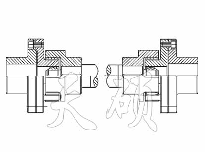 LXQ接中間軸球鉸型星形彈性聯軸器