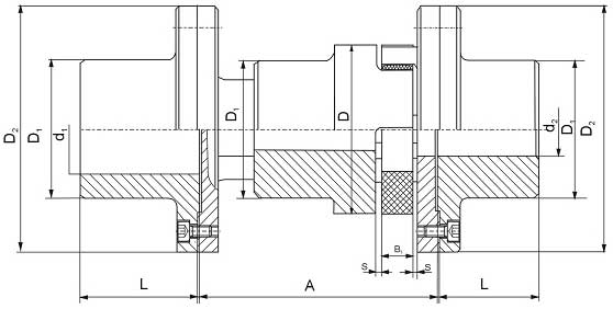 LXJ接中間軸型星形彈性聯(lián)軸器