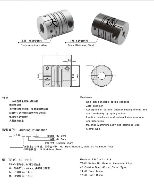 TS4C夾緊平行線聯軸器